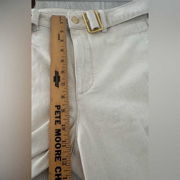 J. Crew Belted mid-rise wide leg jean Ecru wash Relaxed Loose Chic 2024 Size 26 - Picture 5 of 12